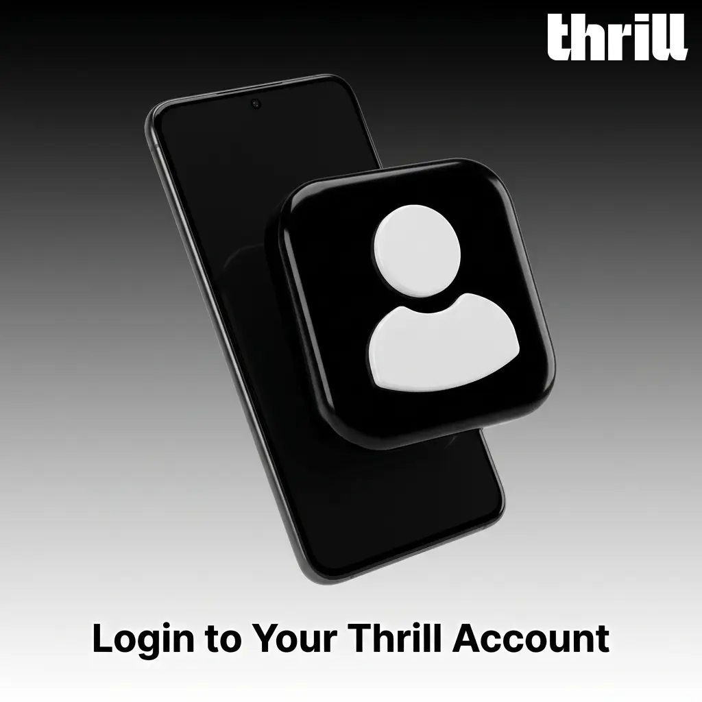 Thrill account login page showing sign-in form with email, password fields, and Google or Telegram quick login options
