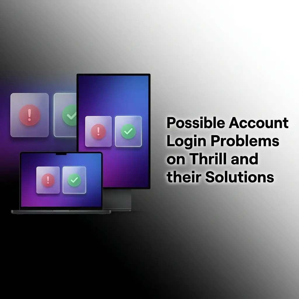 Thrill account login problems and solutions table covering passwords, 2FA, verification, and browser fixes