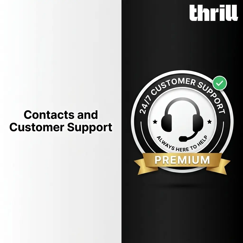Thrill Casino 24/7 customer support options for Pakistan players including live chat, email, and help centre