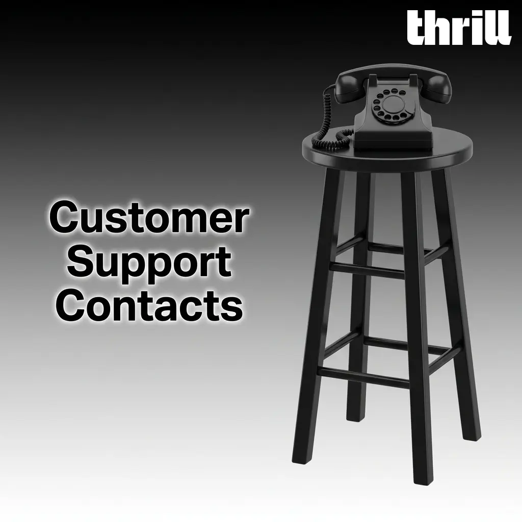 Thrill casino customer support channels including live chat, email, Telegram, and Help Centre for payment queries
