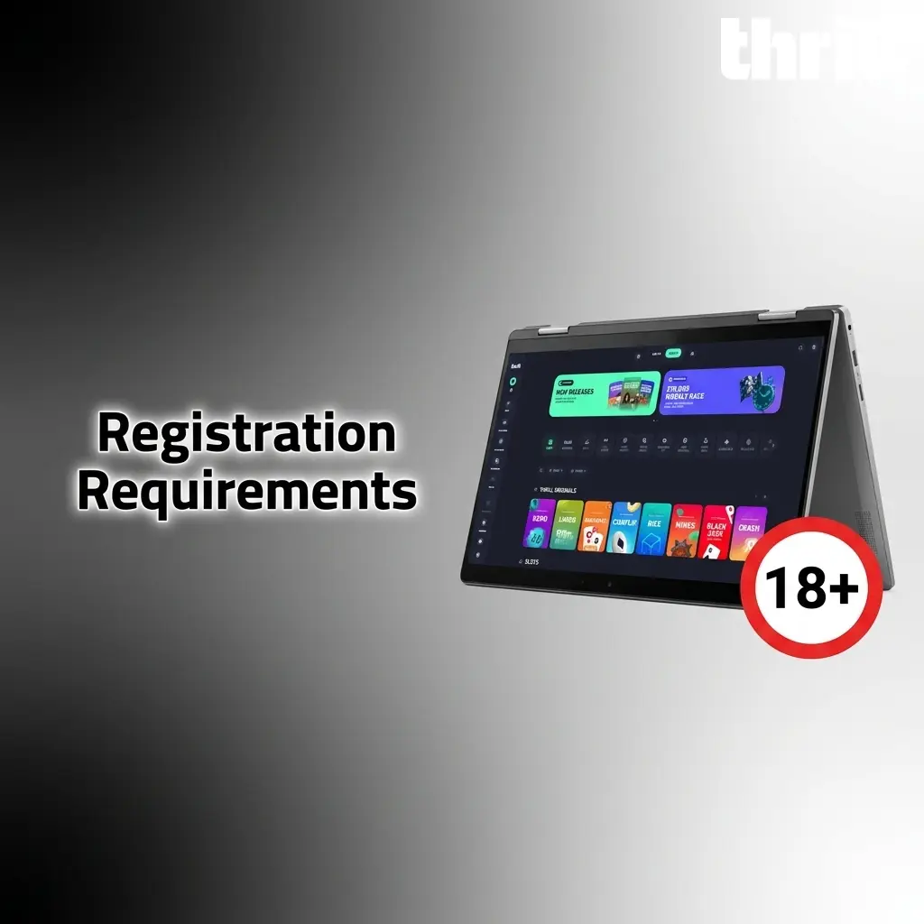 Thrill Casino registration requirements including age verification, KYC documents, and account eligibility rules for players