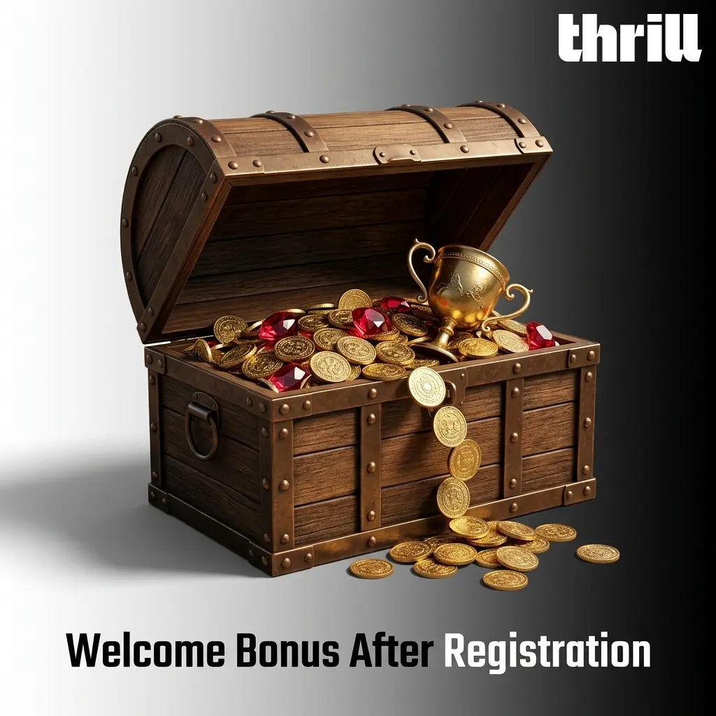 Thrill Casino welcome bonus showing 70% Rakeback and USD 75,000 weekly leaderboard prize pool for new players