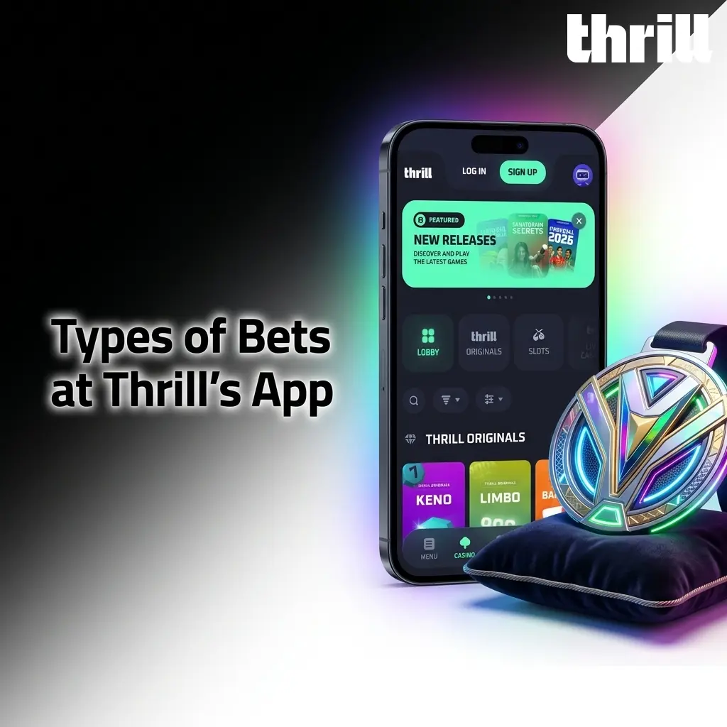 Types of bets at Thrills App including single, accumulator, system, live in-play, and handicap betting options